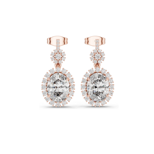 3.99 CT Lab Diamond Earrings for Women | VVS-VS EF Clarity | 18KT, 14KT, 10KT Gold & 925 Silver | Rose, Yellow, White Gold & Moissanite Options