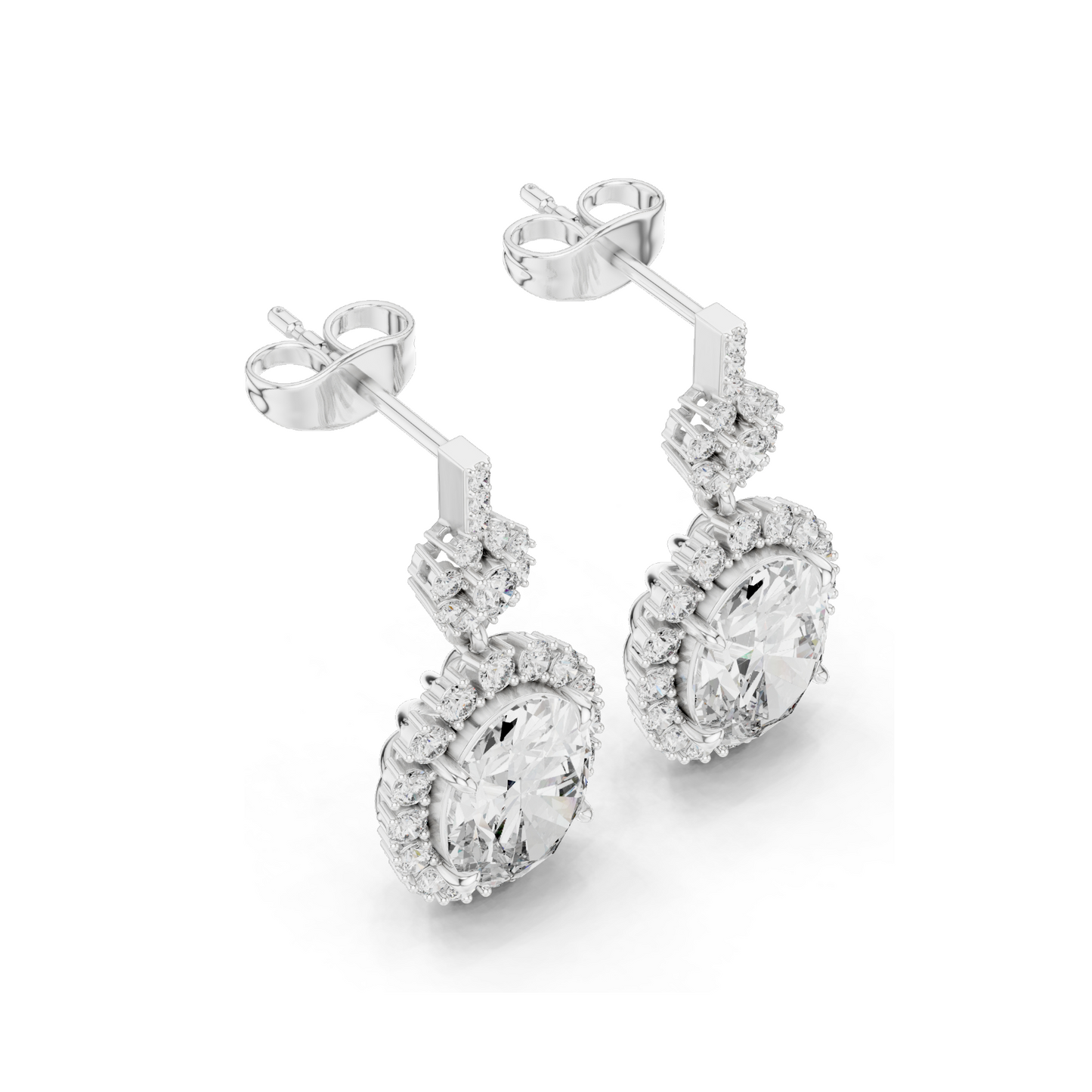 3.99 CT Lab Diamond Earrings for Women | VVS-VS EF Clarity | 18KT, 14KT, 10KT Gold & 925 Silver | Rose, Yellow, White Gold & Moissanite Options