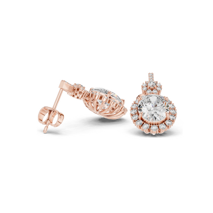 3.99 CT Lab Diamond Earrings for Women | VVS-VS EF Clarity | 18KT, 14KT, 10KT Gold & 925 Silver | Rose, Yellow, White Gold & Moissanite Options