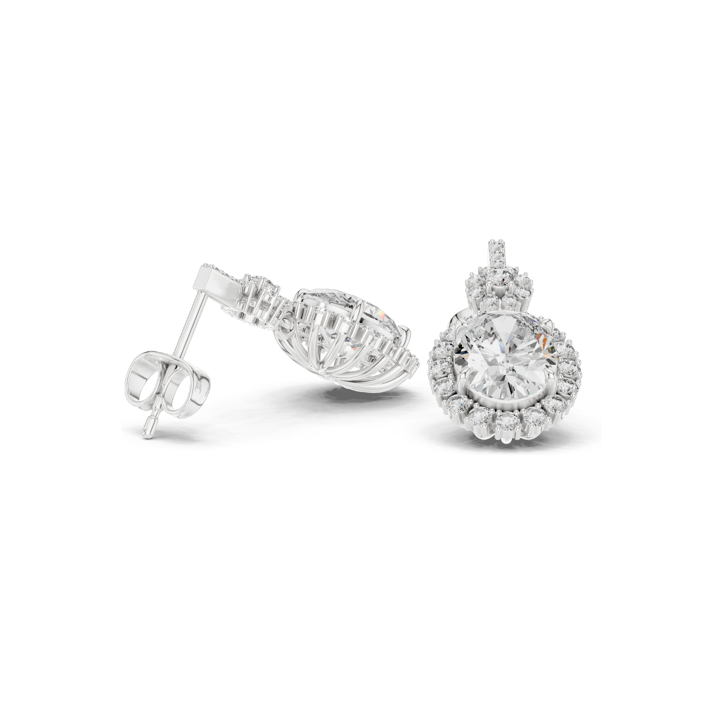 3.99 CT Lab Diamond Earrings for Women | VVS-VS EF Clarity | 18KT, 14KT, 10KT Gold & 925 Silver | Rose, Yellow, White Gold & Moissanite Options