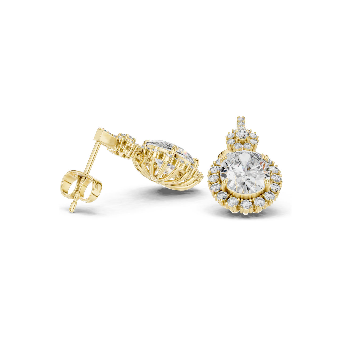 3.99 CT Lab Diamond Earrings for Women | VVS-VS EF Clarity | 18KT, 14KT, 10KT Gold & 925 Silver | Rose, Yellow, White Gold & Moissanite Options