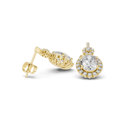 3.99 CT Lab Diamond Earrings for Women | VVS-VS EF Clarity | 18KT, 14KT, 10KT Gold & 925 Silver | Rose, Yellow, White Gold & Moissanite Options