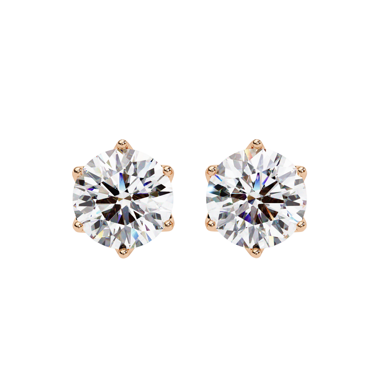 1.50ct Lab Diamond Solitaire Stud Earrings in 10K 14K 18K Gold or 925 Silver | Classic 6-Prong Setting | Dainty Luxury Jewelry Gift for Her