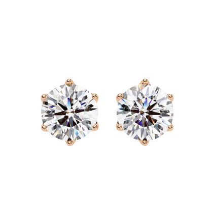 1.50ct Lab Diamond Solitaire Stud Earrings in 10K 14K 18K Gold or 925 Silver | Classic 6-Prong Setting | Dainty Luxury Jewelry Gift for Her