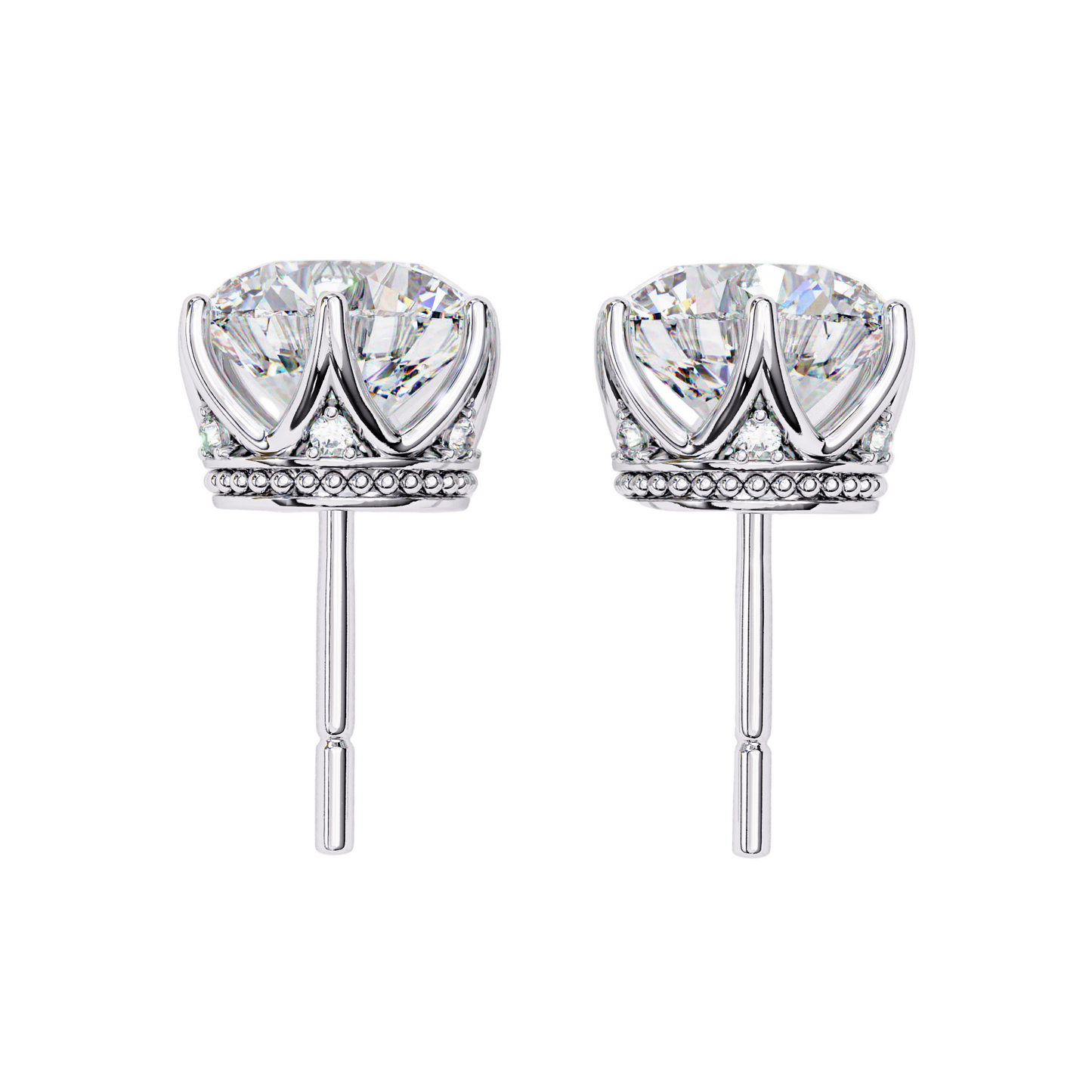 1.50ct Lab Diamond Solitaire Stud Earrings in 10K 14K 18K Gold or 925 Silver | Classic 6-Prong Setting | Dainty Luxury Jewelry Gift for Her