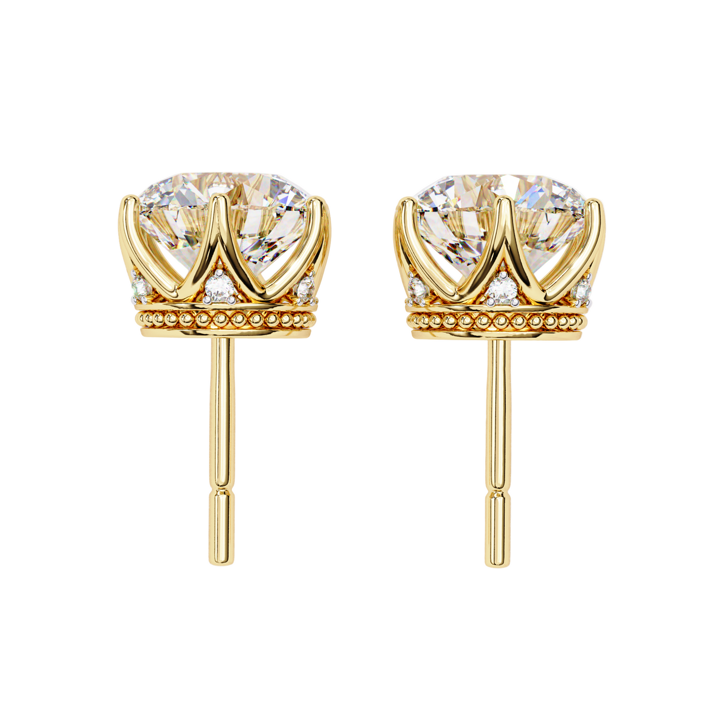 1.50ct Lab Diamond Solitaire Stud Earrings in 10K 14K 18K Gold or 925 Silver | Classic 6-Prong Setting | Dainty Luxury Jewelry Gift for Her
