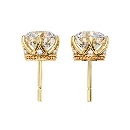 1.50ct Lab Diamond Solitaire Stud Earrings in 10K 14K 18K Gold or 925 Silver | Classic 6-Prong Setting | Dainty Luxury Jewelry Gift for Her