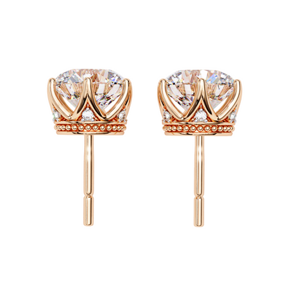 1.50ct Lab Diamond Solitaire Stud Earrings in 10K 14K 18K Gold or 925 Silver | Classic 6-Prong Setting | Dainty Luxury Jewelry Gift for Her