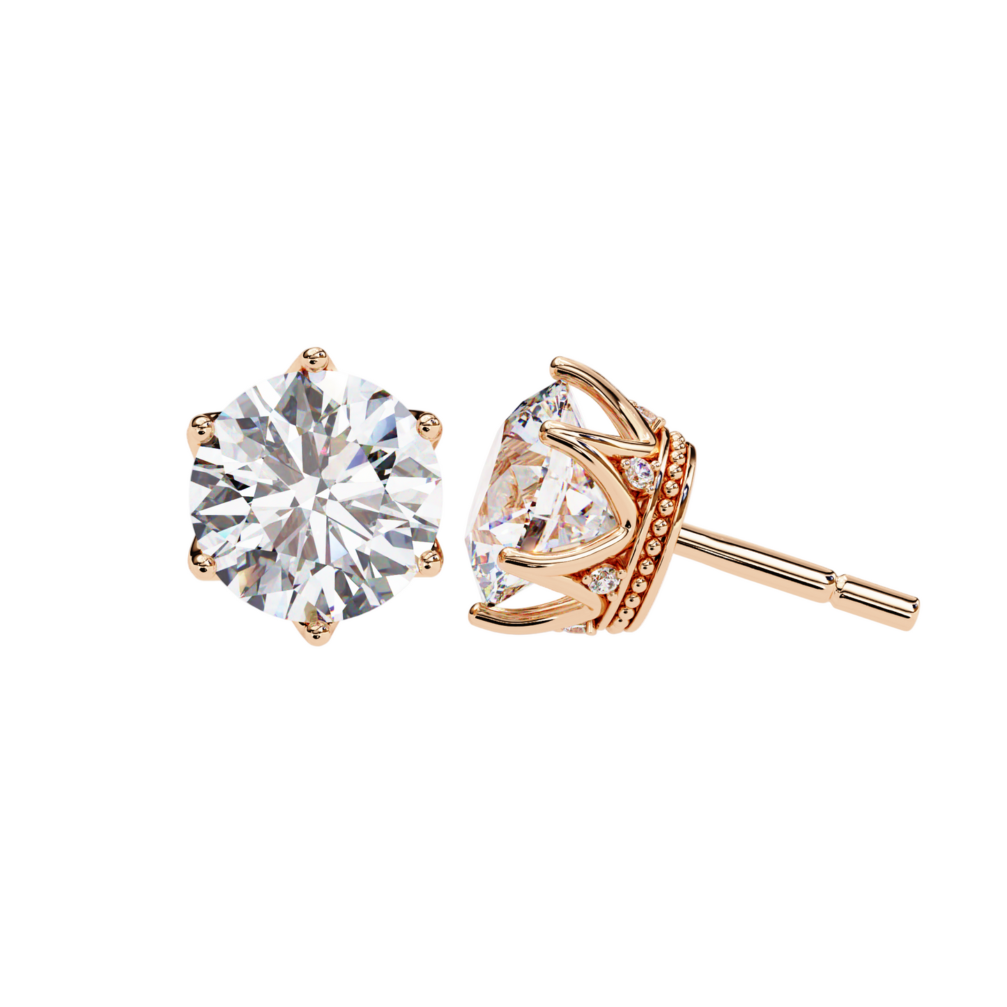 1.50ct Lab Diamond Solitaire Stud Earrings in 10K 14K 18K Gold or 925 Silver | Classic 6-Prong Setting | Dainty Luxury Jewelry Gift for Her