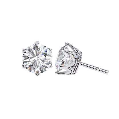 1.50ct Lab Diamond Solitaire Stud Earrings in 10K 14K 18K Gold or 925 Silver | Classic 6-Prong Setting | Dainty Luxury Jewelry Gift for Her