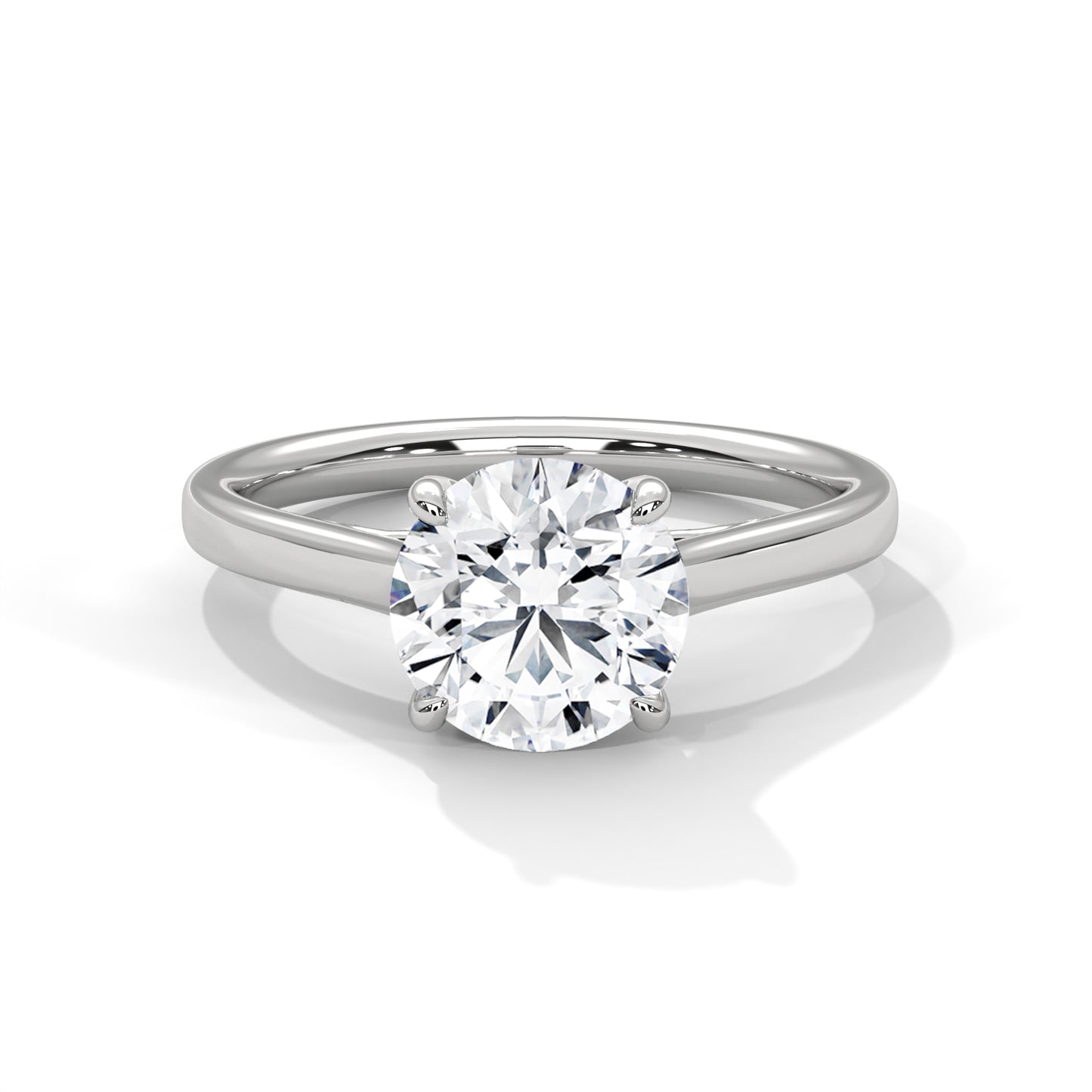 Elegant 2ct Lab Diamond Solitaire Engagement Ring | 14K Yellow, Rose & White Gold | Minimalist Round Cut Proposal Ring | Custom Gold Jewelry