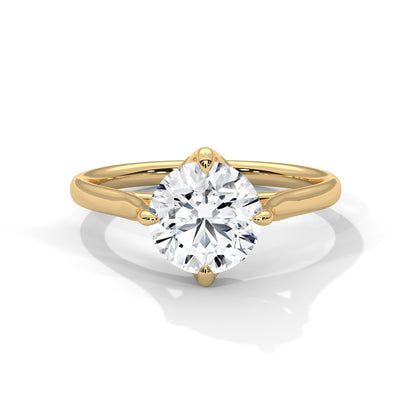 2CT Lab Grown Diamond Solitaire Engagement Ring | VVS Clarity Round Cut |  Solid Gold | Minimalist Lab Diamond Ring | Customizable Gift