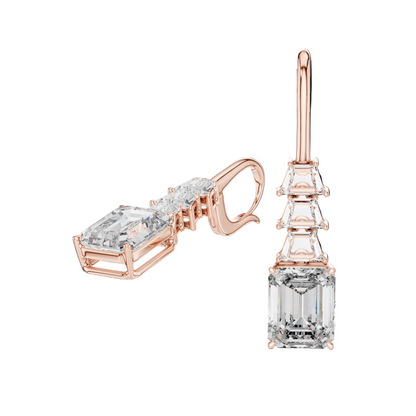 9.52 CT Lab Grown VVS-VS EF CVD Diamond Earrings | 18KT, 14KT, 10KT Gold & 925 Silver | Rose, Yellow, White Gold & Moissanite Options