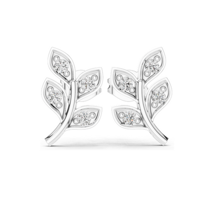 0.28ct VVS-VS EF CVD Diamond Leaf Earrings | 18KT, 14KT, 10KT Gold & 925 Silver | Moissanite Options | Rose, Yellow, White Gold | Luxury Fine Jewelry