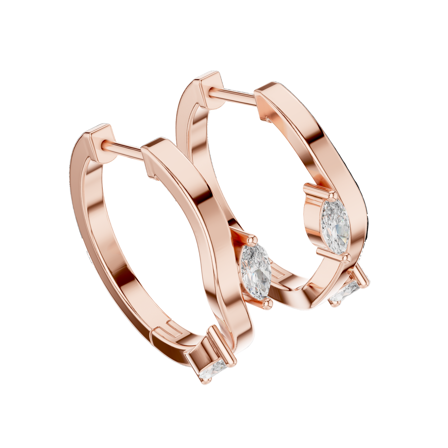 0.25 CT Lab-Grown VVS-VS-EF CVD Diamond Earrings | 18KT, 14KT, 10KT Gold & 925 Silver | Rose, Yellow, White Gold & Moissanite Options