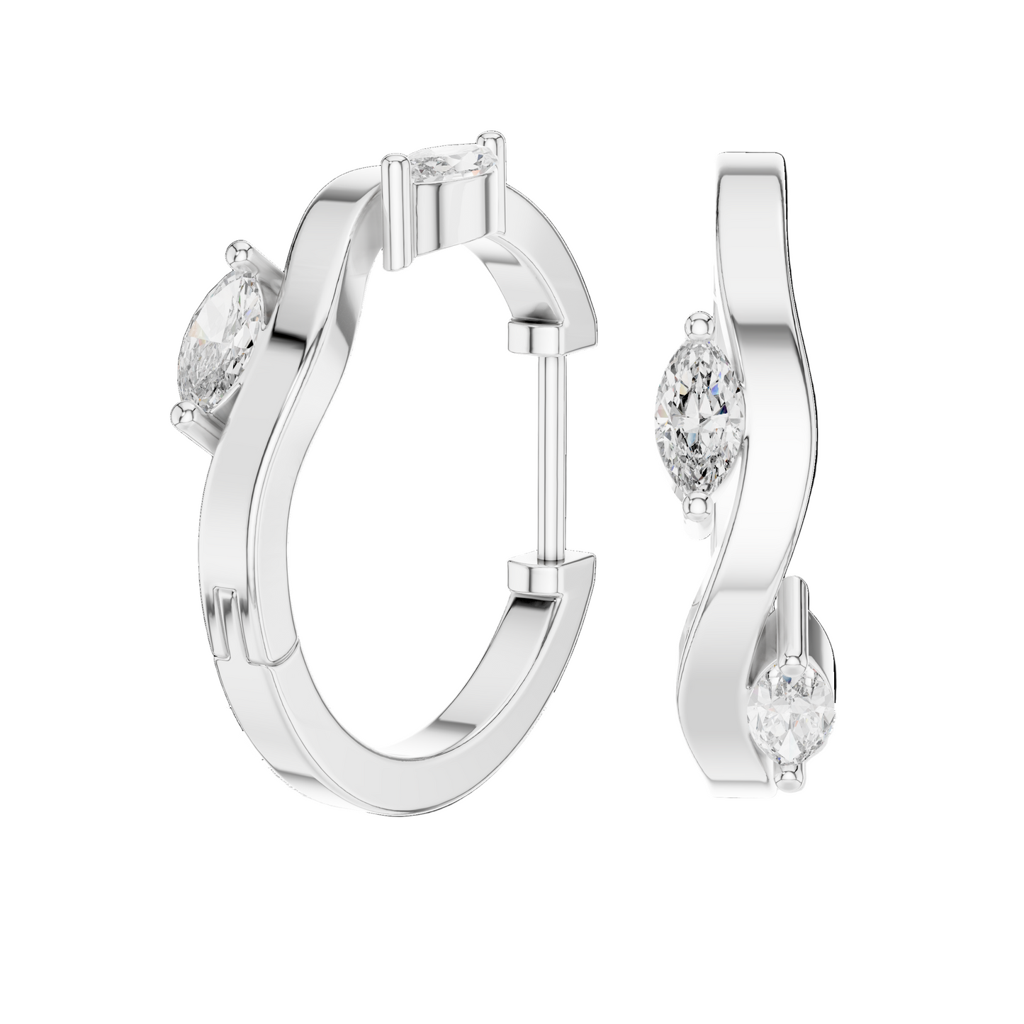 0.25 CT Lab-Grown VVS-VS-EF CVD Diamond Earrings | 18KT, 14KT, 10KT Gold & 925 Silver | Rose, Yellow, White Gold & Moissanite Options