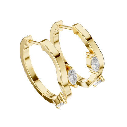 0.25 CT Lab-Grown VVS-VS-EF CVD Diamond Earrings | 18KT, 14KT, 10KT Gold & 925 Silver | Rose, Yellow, White Gold & Moissanite Options
