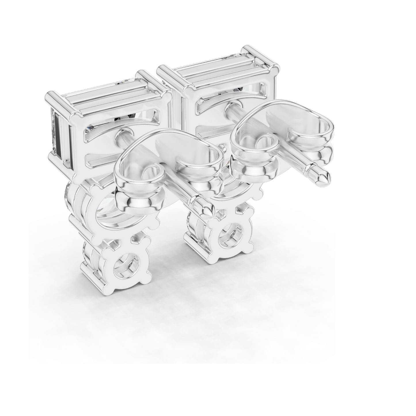 0.22 CT Lab-Created VVS-VS-EF CVD Diamond Earrings | Round Brilliant & Emerald Cut | 10KT, 14KT, 18KT Gold & 925 Silver | Rose, Yellow, White Gold | Moissanite Option
