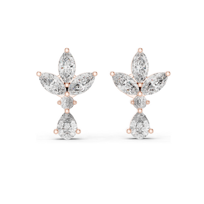 1.346 CT Lab Diamond Earrings | VVS-VS-EF CVD Diamonds | 18KT, 14KT, 10KT Gold & 925 Silver | Rose, Yellow, White Gold | Moissanite Options