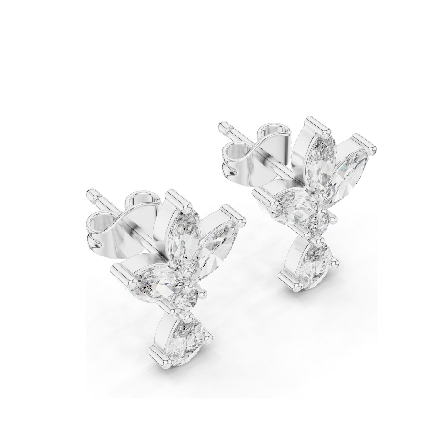 1.346 CT Lab Diamond Earrings | VVS-VS-EF CVD Diamonds | 18KT, 14KT, 10KT Gold & 925 Silver | Rose, Yellow, White Gold | Moissanite Options