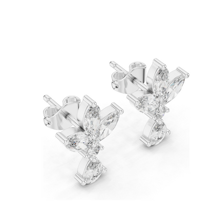 1.346 CT Lab Diamond Earrings | VVS-VS-EF CVD Diamonds | 18KT, 14KT, 10KT Gold & 925 Silver | Rose, Yellow, White Gold | Moissanite Options