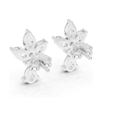 1.346 CT Lab Diamond Earrings | VVS-VS-EF CVD Diamonds | 18KT, 14KT, 10KT Gold & 925 Silver | Rose, Yellow, White Gold | Moissanite Options