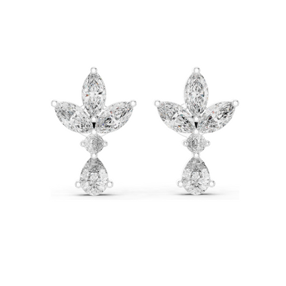 1.346 CT Lab Diamond Earrings | VVS-VS-EF CVD Diamonds | 18KT, 14KT, 10KT Gold & 925 Silver | Rose, Yellow, White Gold | Moissanite Options