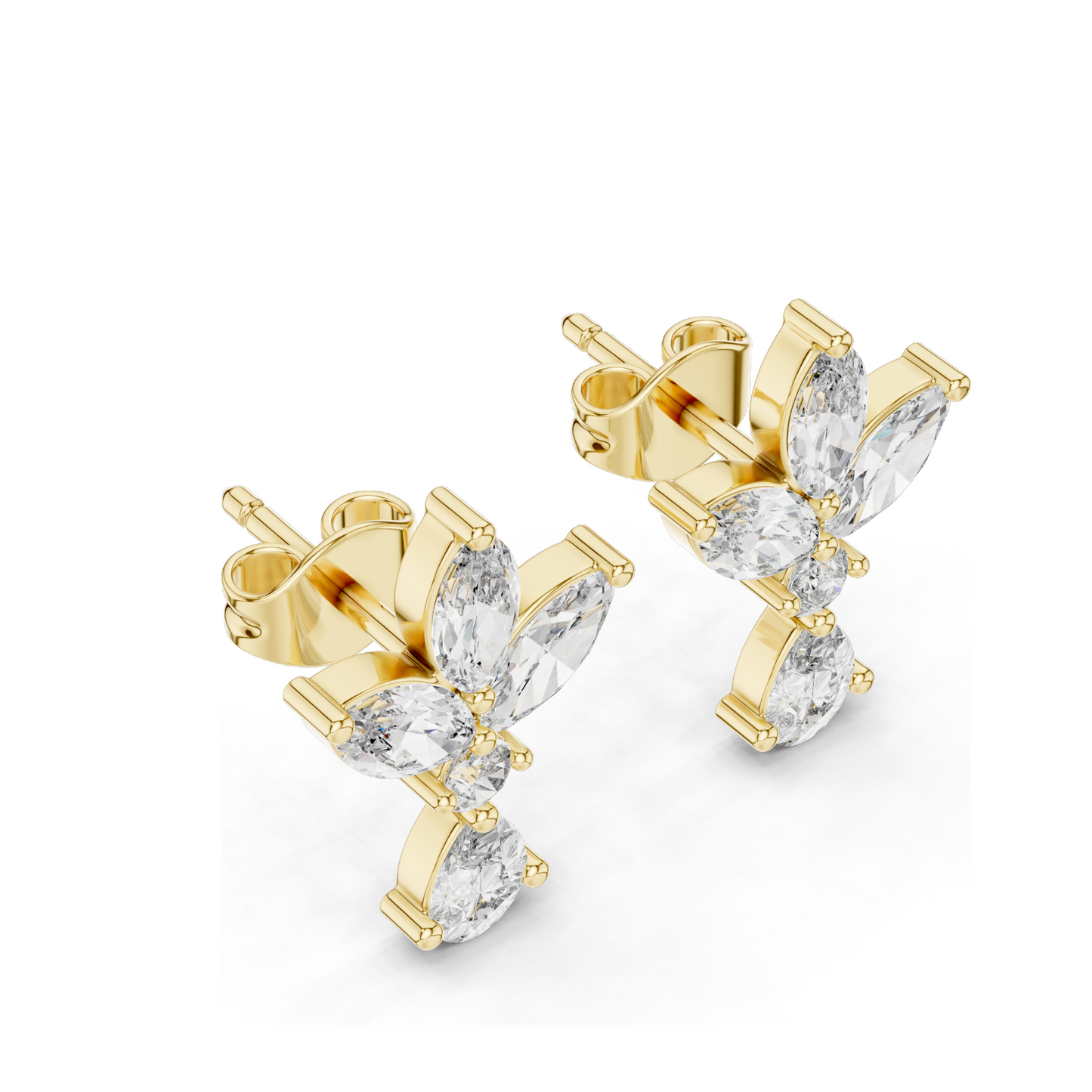 1.346 CT Lab Diamond Earrings | VVS-VS-EF CVD Diamonds | 18KT, 14KT, 10KT Gold & 925 Silver | Rose, Yellow, White Gold | Moissanite Options