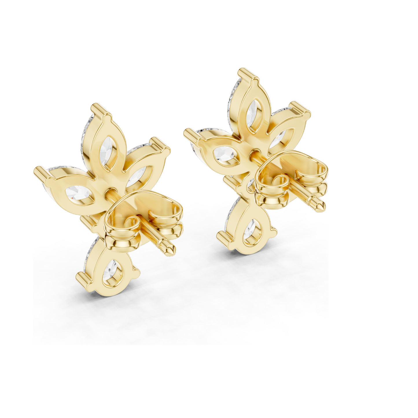 1.346 CT Lab Diamond Earrings | VVS-VS-EF CVD Diamonds | 18KT, 14KT, 10KT Gold & 925 Silver | Rose, Yellow, White Gold | Moissanite Options