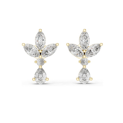 1.346 CT Lab Diamond Earrings | VVS-VS-EF CVD Diamonds | 18KT, 14KT, 10KT Gold & 925 Silver | Rose, Yellow, White Gold | Moissanite Options