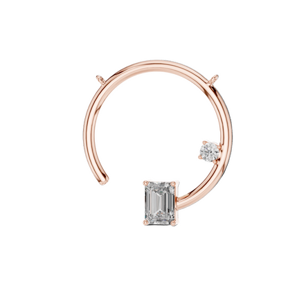 0.98 CT Lab-Created Emerald Cut Diamond Pendant Necklace | VVS-VS EF CVD Diamonds | 18KT, 14KT Rose, Yellow, White Gold