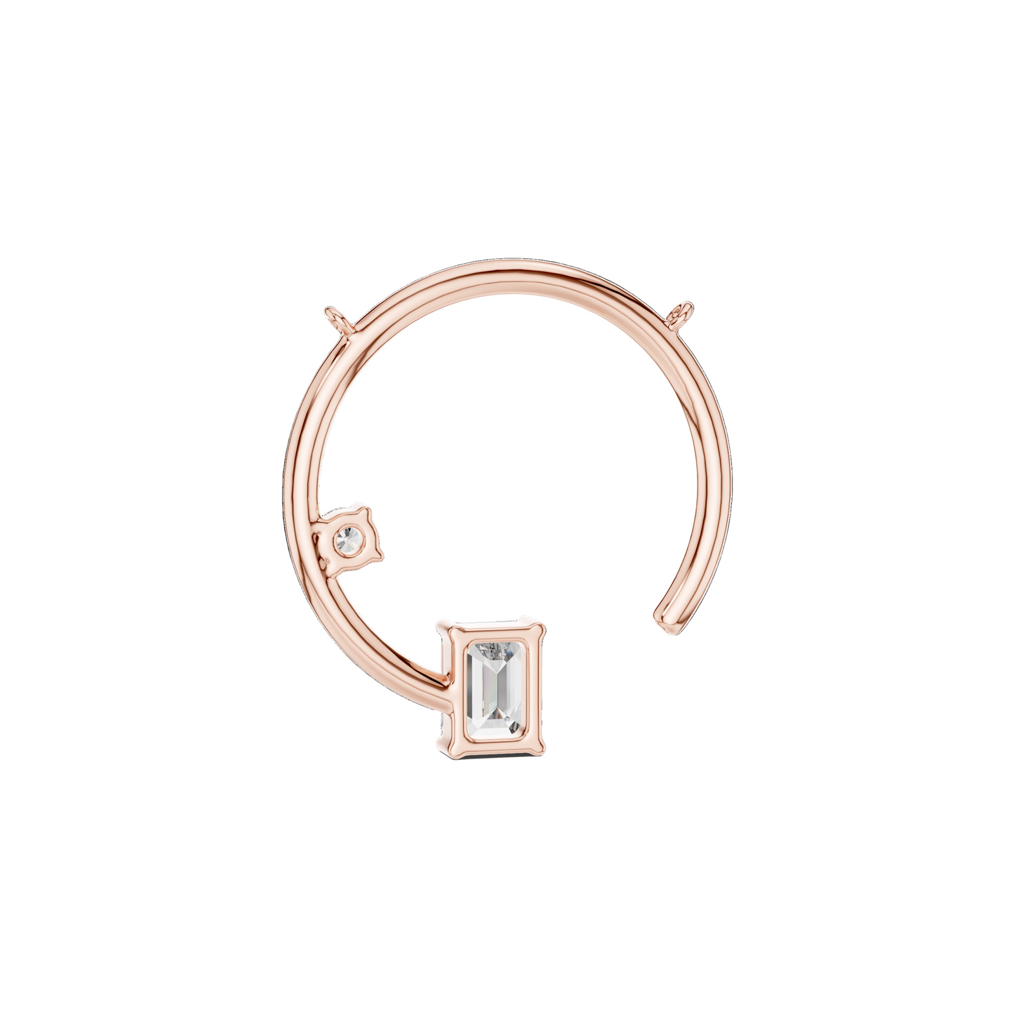 0.98 CT Lab-Created Emerald Cut Diamond Pendant Necklace | VVS-VS EF CVD Diamonds | 18KT, 14KT Rose, Yellow, White Gold