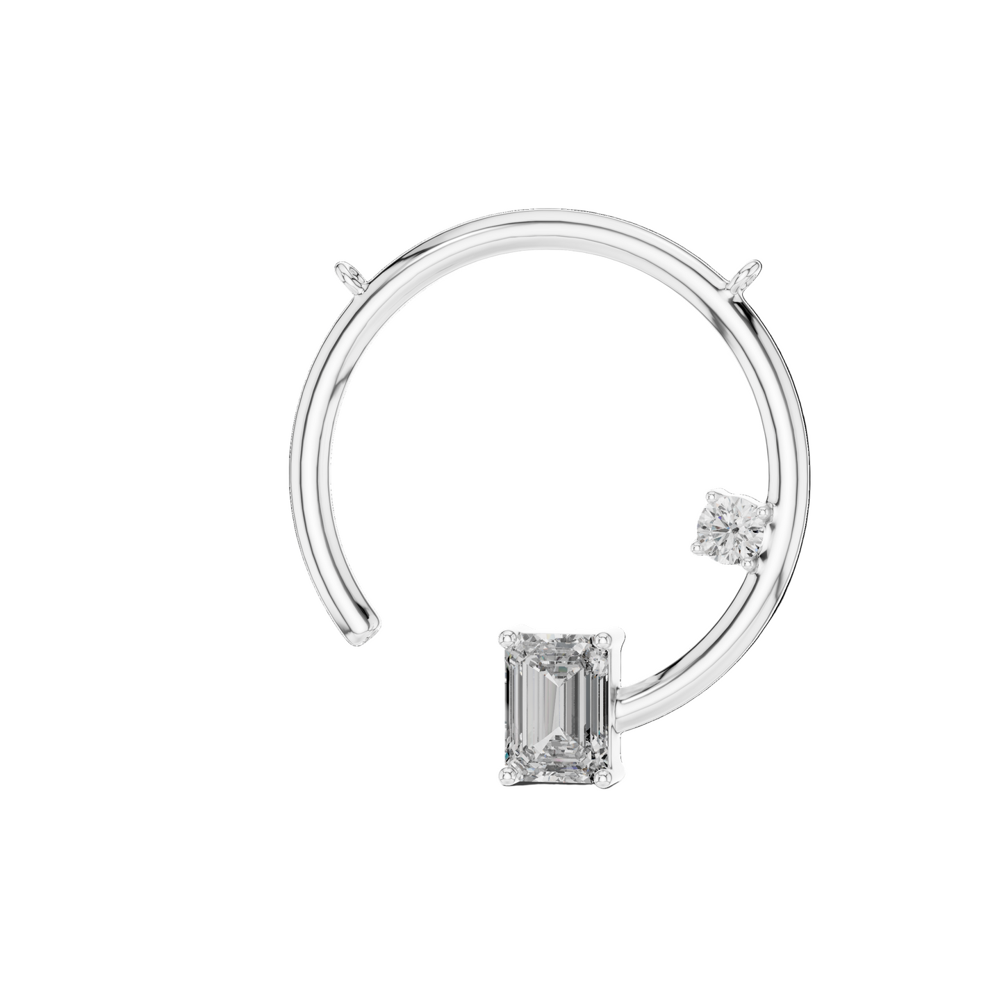 0.98 CT Lab-Created Emerald Cut Diamond Pendant Necklace | VVS-VS EF CVD Diamonds | 18KT, 14KT Rose, Yellow, White Gold