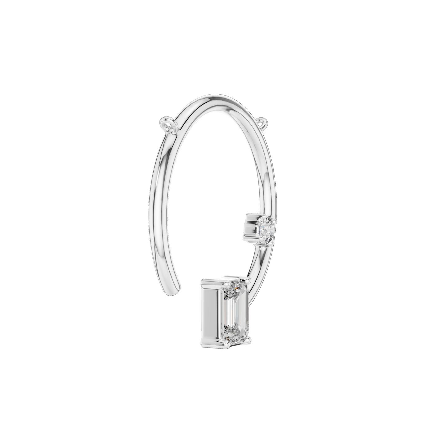 0.98 CT Lab-Created Emerald Cut Diamond Pendant Necklace | VVS-VS EF CVD Diamonds | 18KT, 14KT Rose, Yellow, White Gold