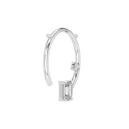0.98 CT Lab-Created Emerald Cut Diamond Pendant Necklace | VVS-VS EF CVD Diamonds | 18KT, 14KT Rose, Yellow, White Gold