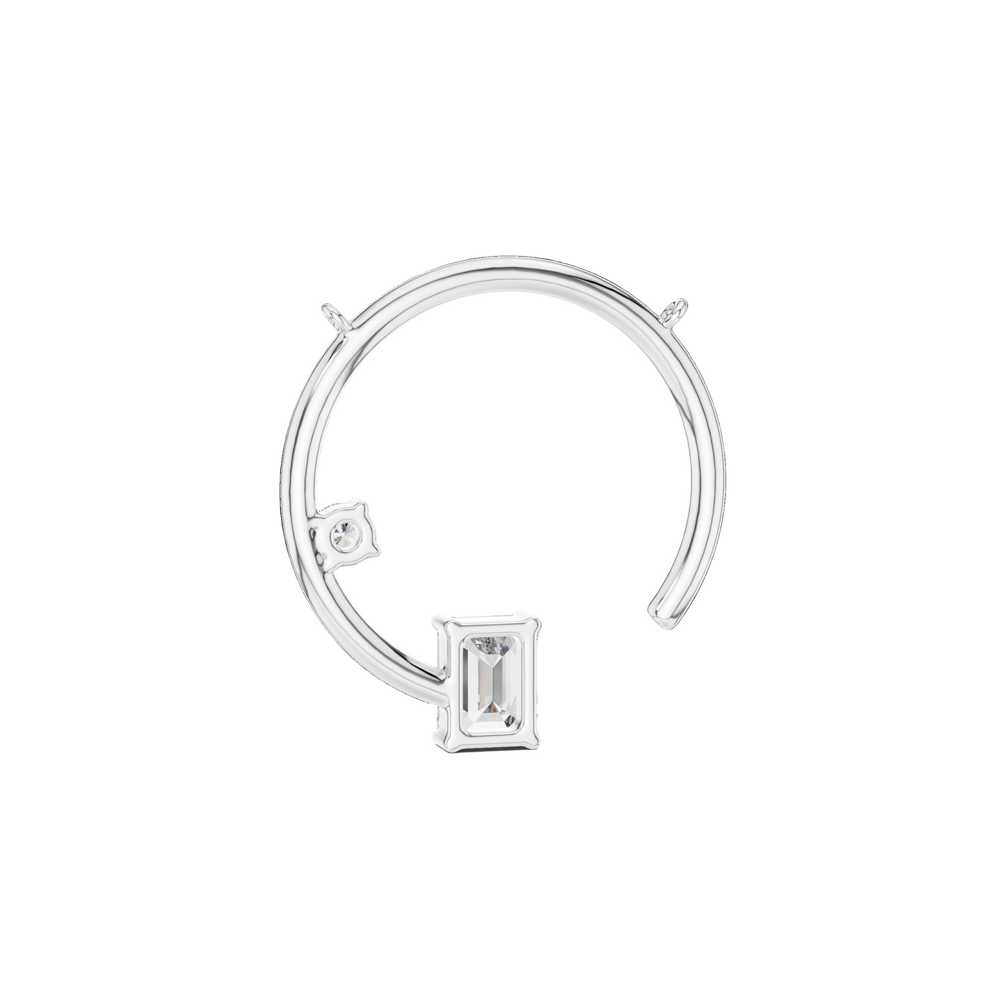 0.98 CT Lab-Created Emerald Cut Diamond Pendant Necklace | VVS-VS EF CVD Diamonds | 18KT, 14KT Rose, Yellow, White Gold