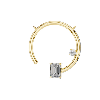 0.98 CT Lab-Created Emerald Cut Diamond Pendant Necklace | VVS-VS EF CVD Diamonds | 18KT, 14KT Rose, Yellow, White Gold