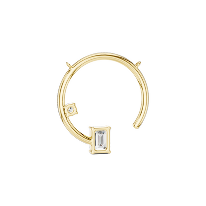 0.98 CT Lab-Created Emerald Cut Diamond Pendant Necklace | VVS-VS EF CVD Diamonds | 18KT, 14KT Rose, Yellow, White Gold