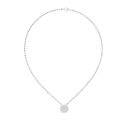 0.6 CT Lab-Grown Diamond Hexagon Pendant Necklace | VVS-VS EF CVD Diamond | 18KT, 14KT, Rose, Yellow, White Gold | Eco-Friendly Luxury Jewelry