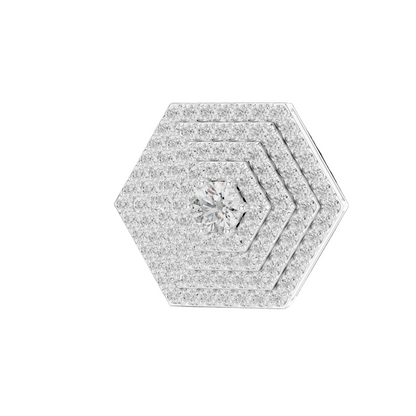 0.6 CT Lab-Grown Diamond Hexagon Pendant Necklace | VVS-VS EF CVD Diamond | 18KT, 14KT, Rose, Yellow, White Gold | Eco-Friendly Luxury Jewelry
