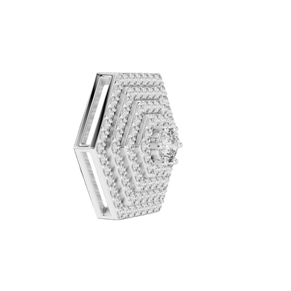 0.6 CT Lab-Grown Diamond Hexagon Pendant Necklace | VVS-VS EF CVD Diamond | 18KT, 14KT, Rose, Yellow, White Gold | Eco-Friendly Luxury Jewelry