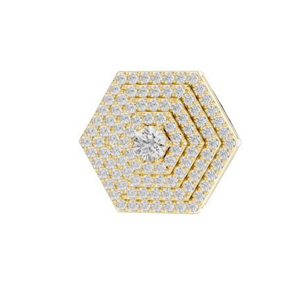 0.6 CT Lab-Grown Diamond Hexagon Pendant Necklace | VVS-VS EF CVD Diamond | 18KT, 14KT, Rose, Yellow, White Gold | Eco-Friendly Luxury Jewelry