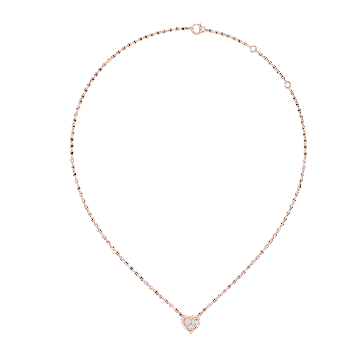 0.36ct Lab-Grown Diamond Heart Pendant Necklace | VVS-VS Clarity, EF Color | 18KT, 14KT Gold & 925 Silver | Rose, Yellow, White Gold Options