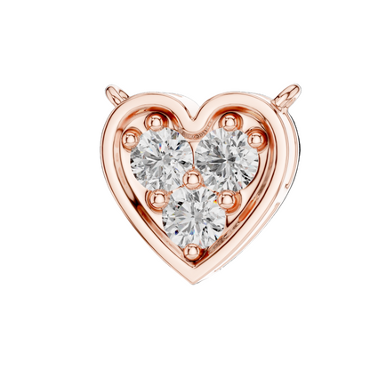 0.36ct Lab-Grown Diamond Heart Pendant Necklace | VVS-VS Clarity, EF Color | 18KT, 14KT Gold & 925 Silver | Rose, Yellow, White Gold Options