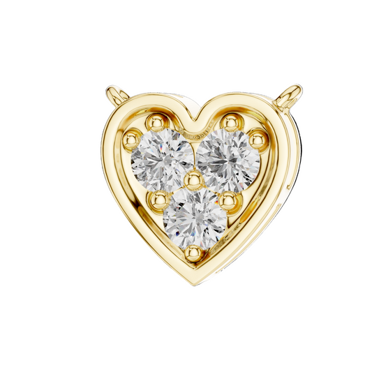 0.36ct Lab-Grown Diamond Heart Pendant Necklace | VVS-VS Clarity, EF Color | 18KT, 14KT Gold & 925 Silver | Rose, Yellow, White Gold Options