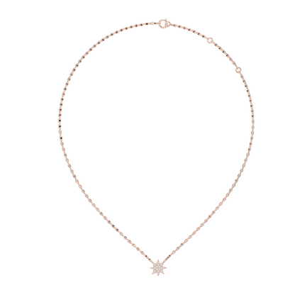 0.172 CT Lab-Grown Diamond Star Pendant Necklace | VVS-VS EF CVD | 18KT, 14KT Gold| Rose, Yellow, White Gold Options