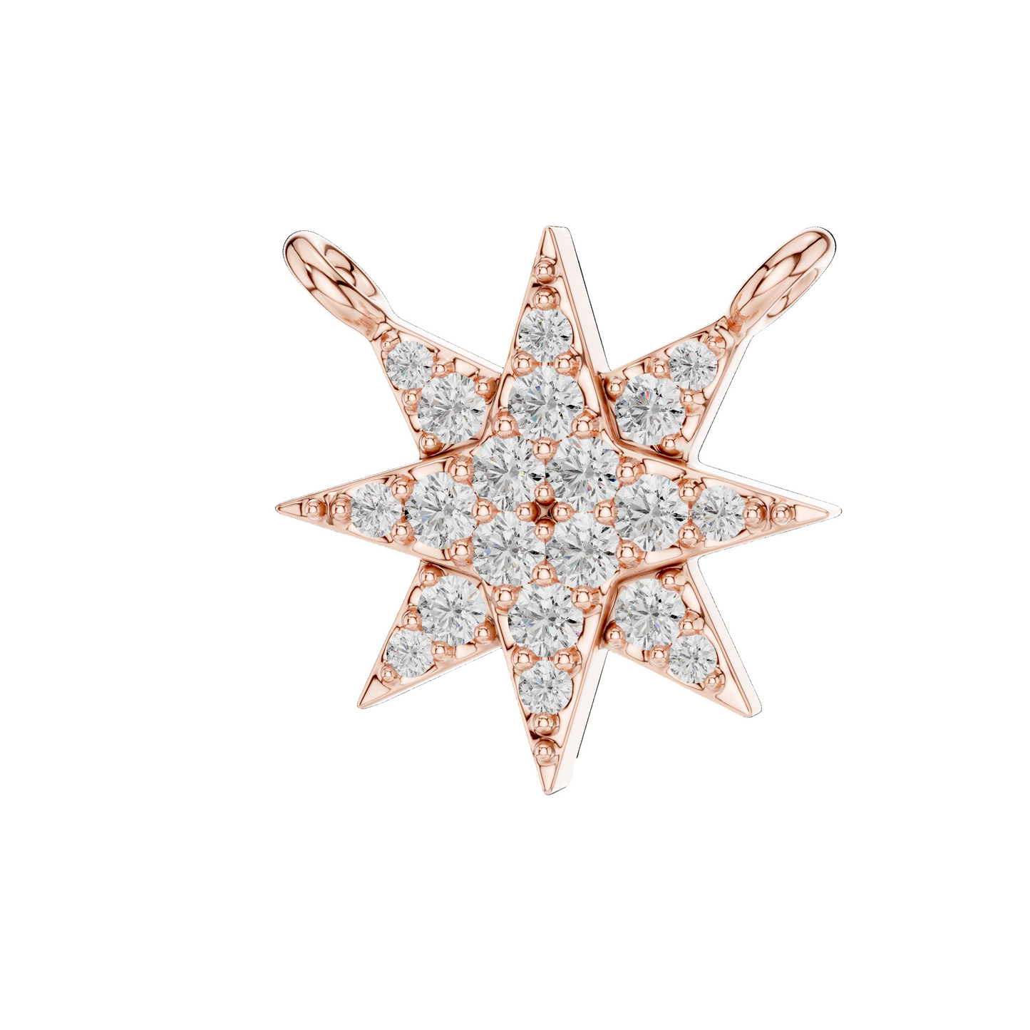 0.172 CT Lab-Grown Diamond Star Pendant Necklace | VVS-VS EF CVD | 18KT, 14KT Gold| Rose, Yellow, White Gold Options