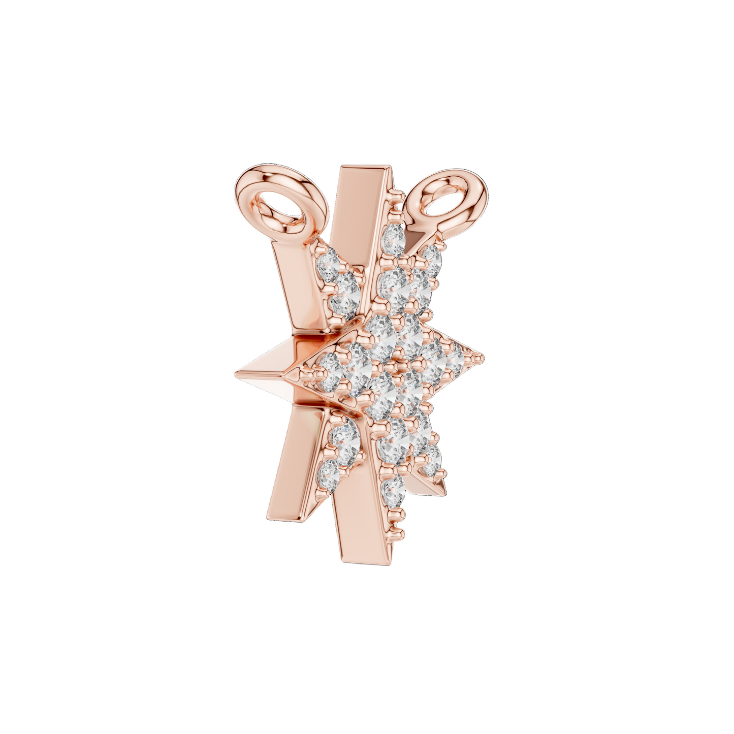 0.172 CT Lab-Grown Diamond Star Pendant Necklace | VVS-VS EF CVD | 18KT, 14KT Gold| Rose, Yellow, White Gold Options
