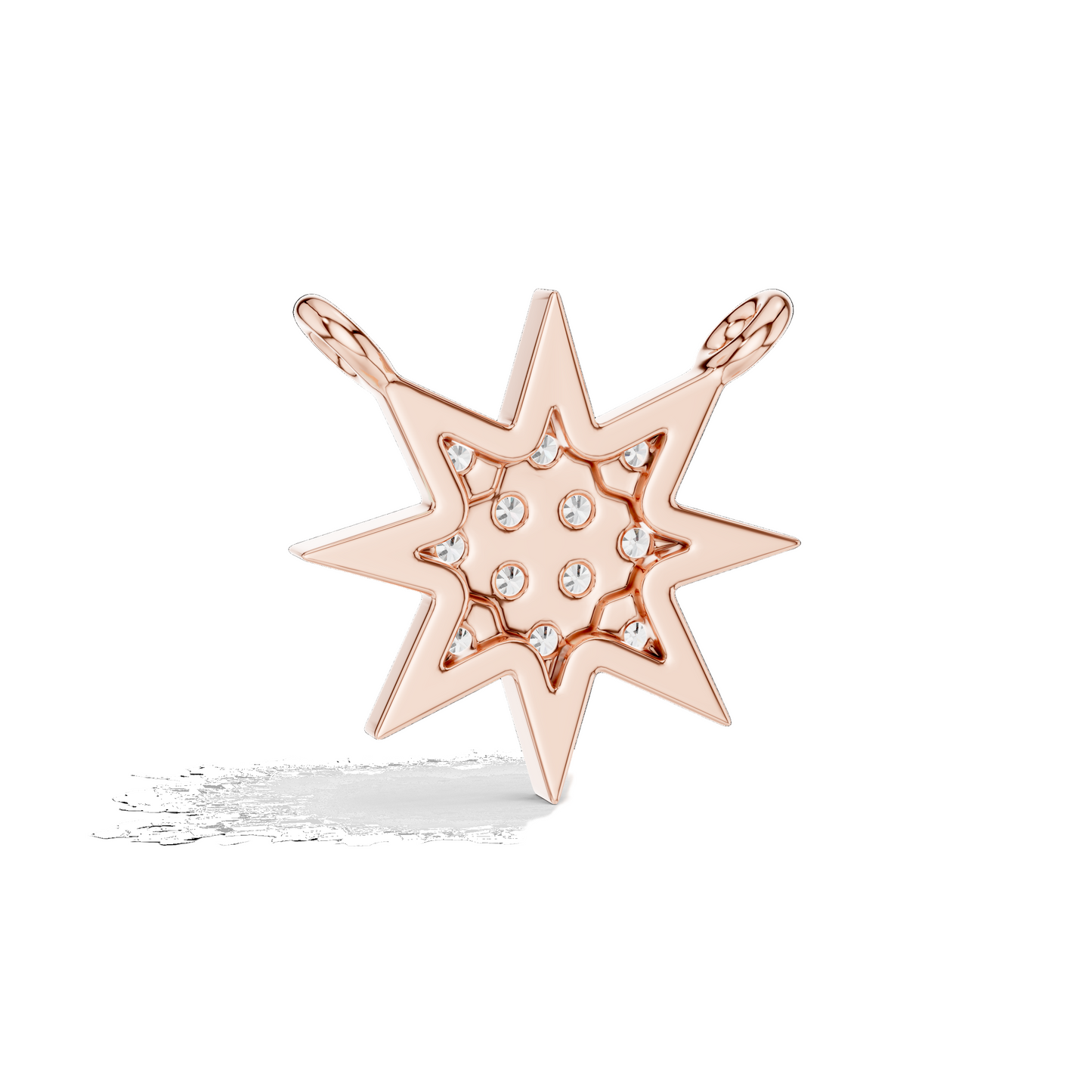0.172 CT Lab-Grown Diamond Star Pendant Necklace | VVS-VS EF CVD | 18KT, 14KT Gold| Rose, Yellow, White Gold Options