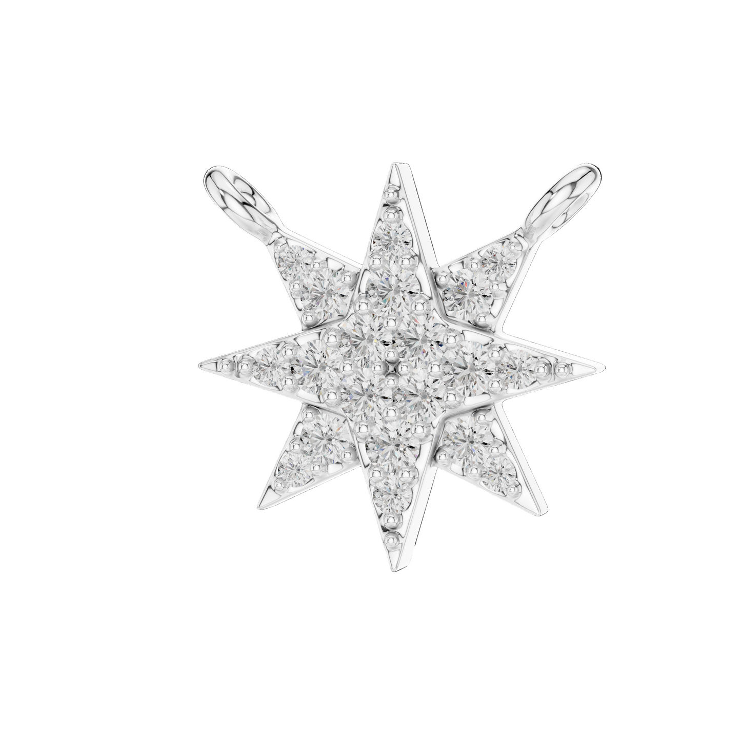 0.172 CT Lab-Grown Diamond Star Pendant Necklace | VVS-VS EF CVD | 18KT, 14KT Gold| Rose, Yellow, White Gold Options